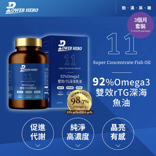 PowerHero®香港授權經銷商_92%Omega3 雙效rTG深海魚油《3個月》套裝_熱賣產品